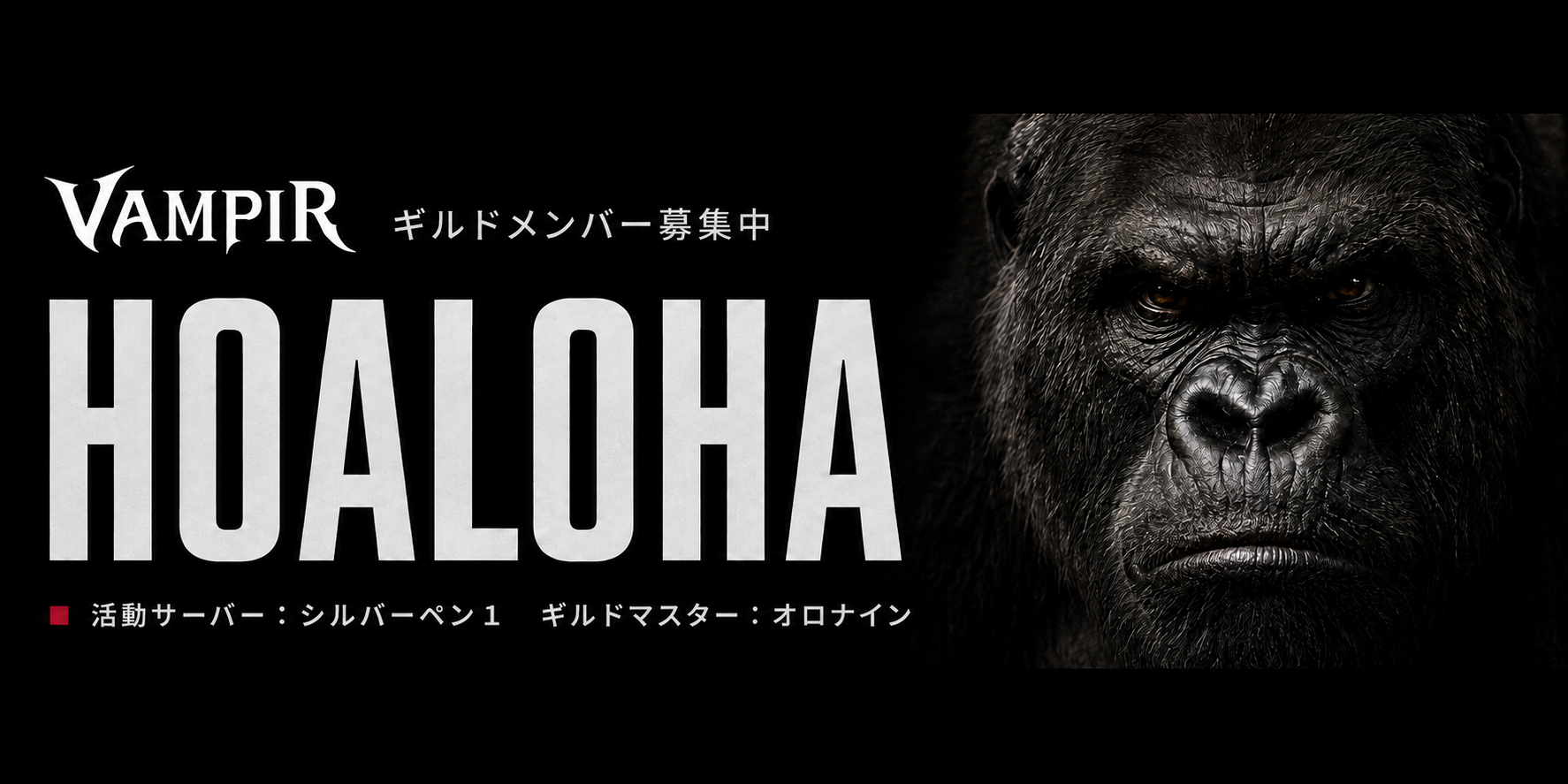 VAMPIR ギルドメンバー募集中 HOALOHA。活動サーバー：シルバーペン１。ギルドマスター：オロナイン。